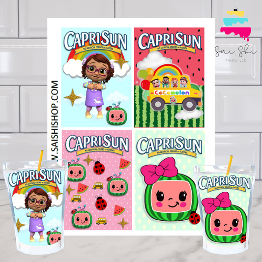 Cocomelon Girl Caprisun Labels [INSTANT PRINTABLE PDF LABELS]